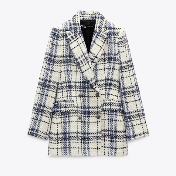 Zara Jackets Coats New Zara Double Breasted Textured Weave